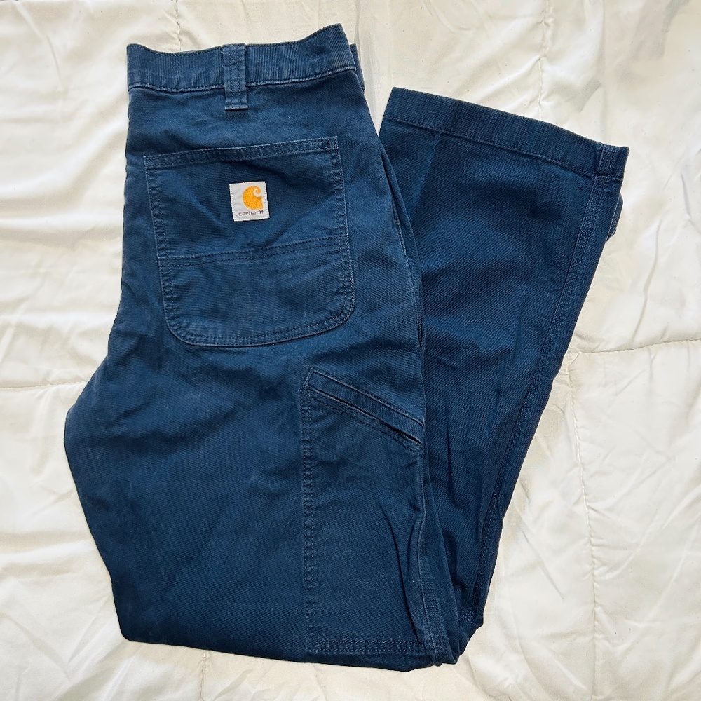 Carhartt Men's Relaxed Fit Navy Work Pants 33 X 30